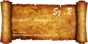 Szabó Razmus névjegykártya